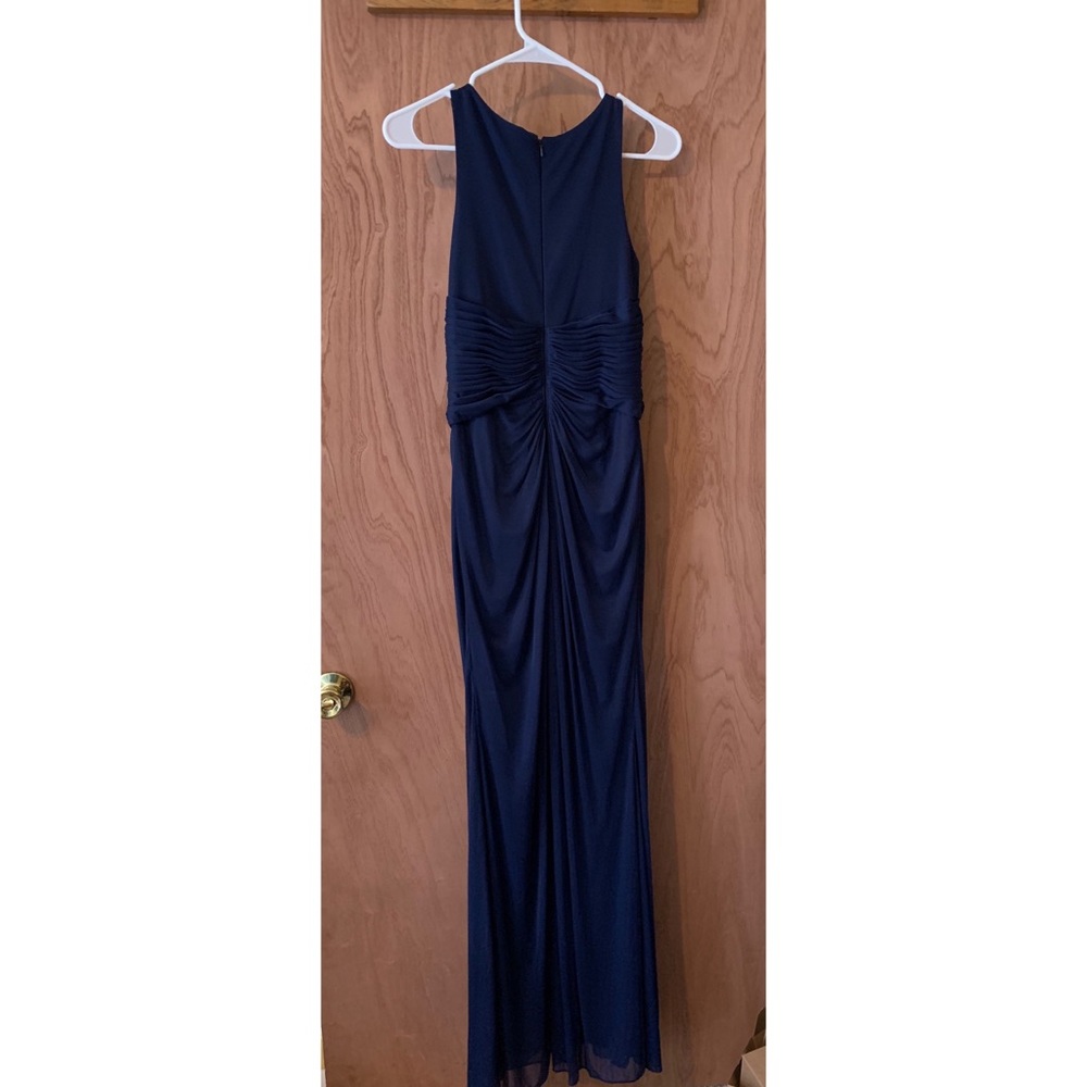 Navy Blue High Neck Prom Dress - Picture 5 of 5